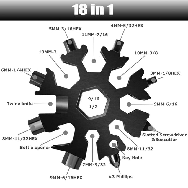 1/3pcs 18-in-1 Snowflake Multi-Tool Carbon Steel Multitool Screwdriver Opener