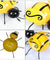 Decorative Metal Bumble Bee Garden Accents - Lawn Ornaments - Set of 4