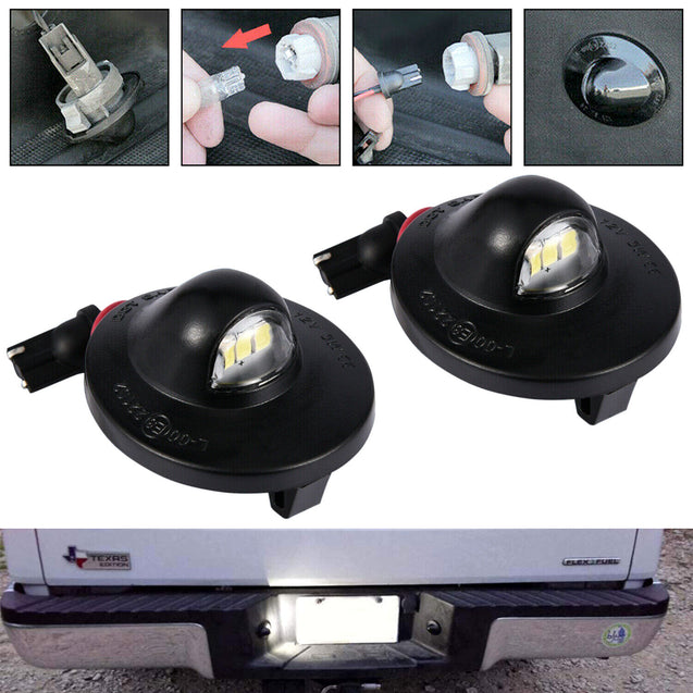 2 PCS LED License Plate Light Assembly Replacement For Ford F150 F250 F350