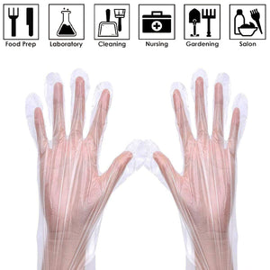 200/500/1000 Plastic Gloves Disposable Premium Polythene Catering Food Mechanics