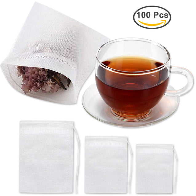 100-500 PCS Non-woven Tea bag Filter Empty Teabags Herb Loose Drawstring Bag