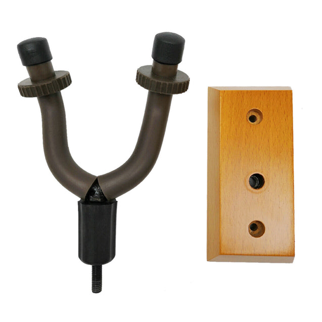 2 PCS Guitar Hangers Wall Mount Adjustable Arm Instrument Display Holder Wooden