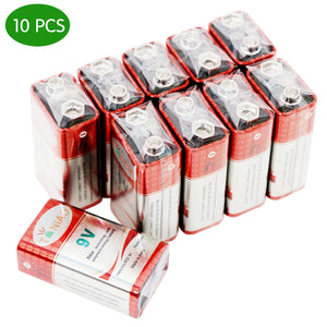 10 PCS 9V 6F22 9 Volts Heavy Duty Battery Zinc Carbon 0% Mercury Free Shipping