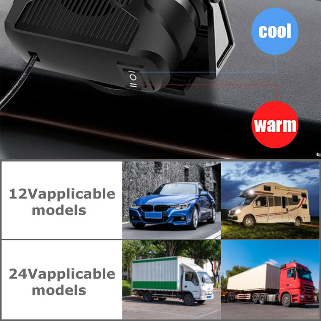 Portable Auto Heater Defroster DC 12/24V Car Heating Electric Travel Vehicle Fan