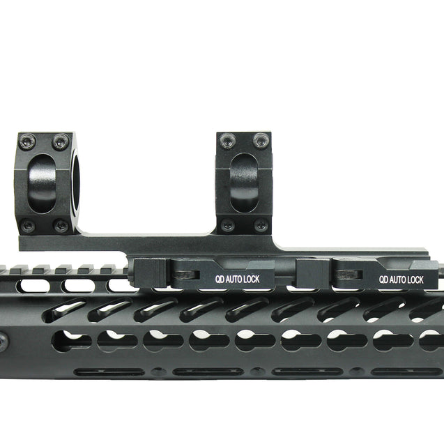 Quick Release 1"/30mm Ring Scope Mount&inserts Auto Lock 20mm Rail for Hunt