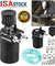 Oil Catch Reservoir Breather Can Tank +Filter Kit Cylinder Aluminum Engine Black