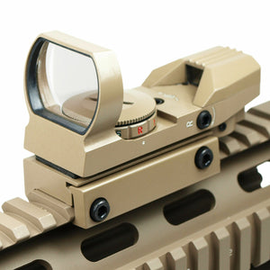 Tactical Holographic Reflex Red Green Adjustable Dot Sight with Rail Mount - Tan