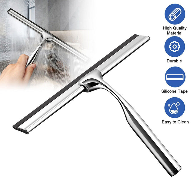 Stainless Steel All-Purpose Squeegee Shower Cleaner Doors Bathroom Windows Glass
