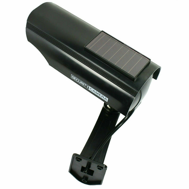 4X Solar Powered Dummy Surveillance Security Camera CCTV LED Record Light -Black