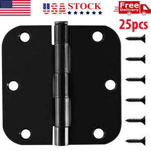 25 Pack 3.5" Dark Oil Rubbed Bronze Interior Door Hinges 5/8" Radius ORB Hinge
