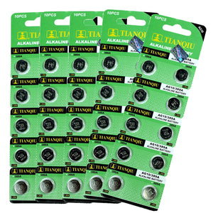 50 PCS LR1130 AG10 389 Alkaline Battery 1.5V 0% Hg Button Cell for Hearing Aid