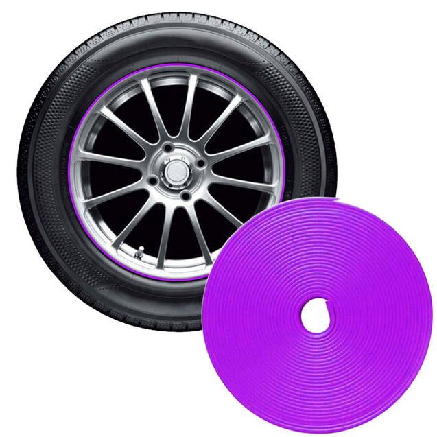 Car Wheel Hub Rim Edge Protector Ring Tire Guard Sticker Line Rubber Strip 26Ft