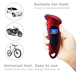 Digital Tire Pressure Guage Car Bike Truck Auto LCD Meter Tester Gauge Red