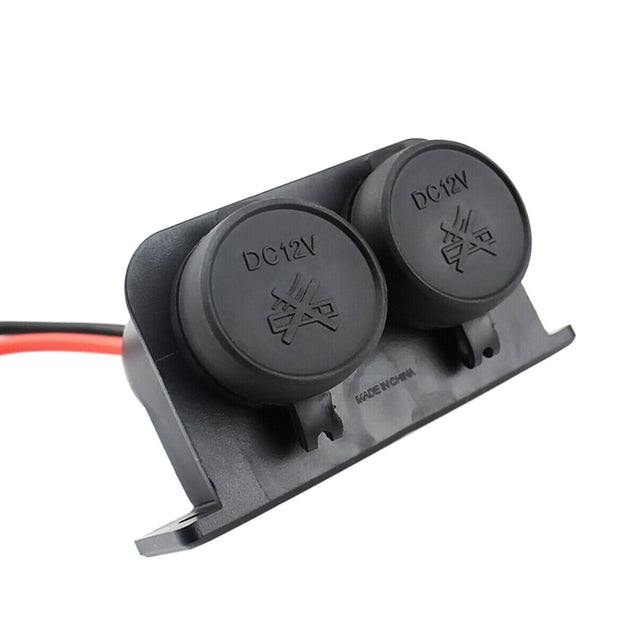 Waterproof Power Dual Socket Car Motorcycle Cigarette Lighter Plug 12V Outlet 