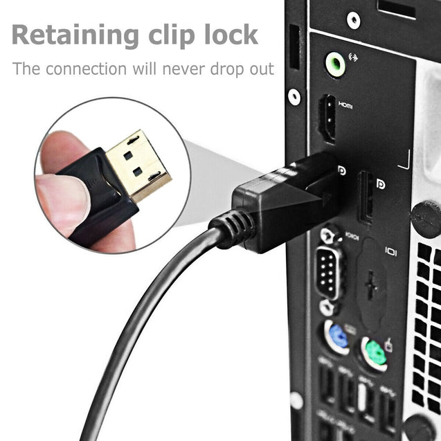 Display Port DP to HDMI PC Laptop HDTV Audio Video Adapter Cable 1080p 6 Feet