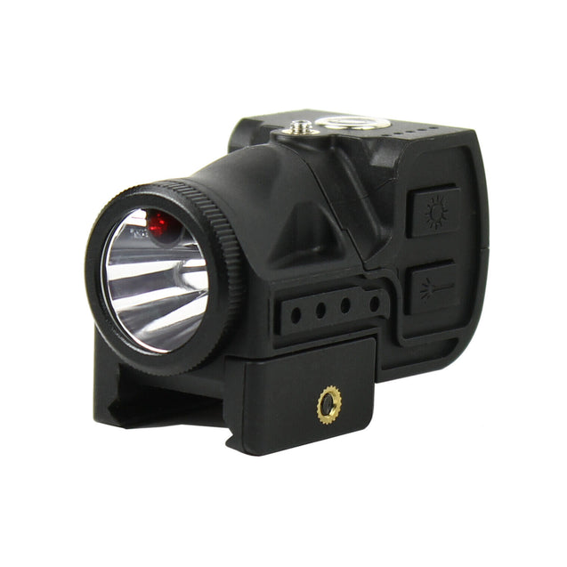 Tactical Flashlight & Green Laser Sight Combo Picatinny Rail Mounted Pistol