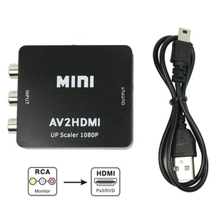 RCA to HDMI Converter Composite AV CVBS Video Adapter 720p 1080p Wii NES SNES