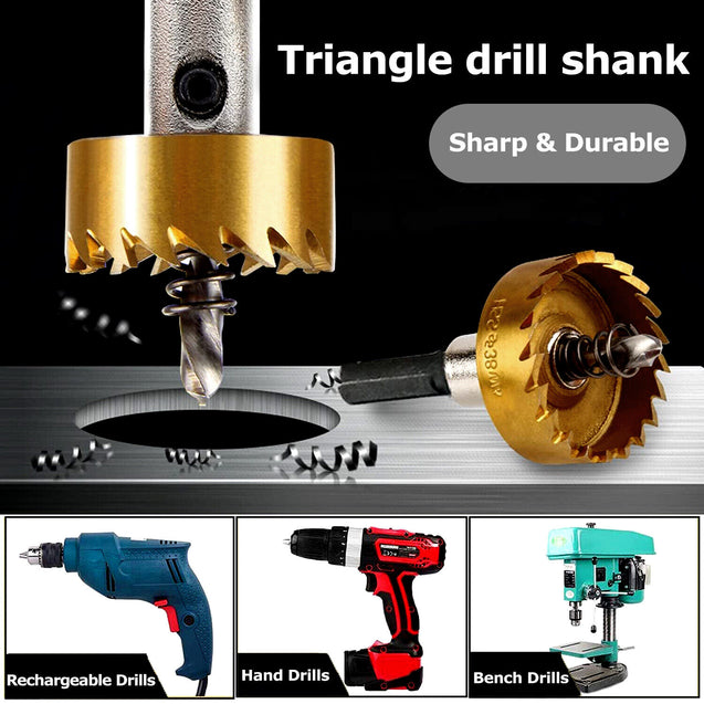 5PCS Hole Serration Kit HSS Steel Drill Bit Set Cutter Tool For Metal Wood Alloy