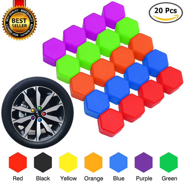 20PCS 19mm Car Hub Screw Cover Car Wheel Nut Lug Dust Cover Caps Bolt Rims Tire