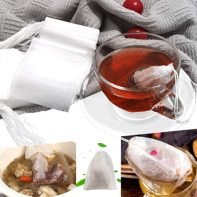 100-500 PCS Non-woven Tea bag Filter Empty Teabags Herb Loose Drawstring Bag