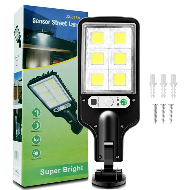600W LED Solar Wall Light Motion Sensor Outdoor Garden Security Street Lamp USA
