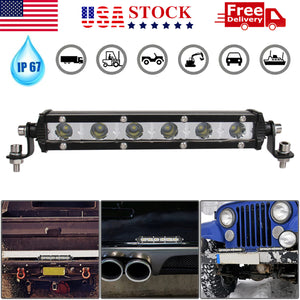 8 INCH Slim LED Light Bar Spot Beam Fog Snow Lamp for Truck 4WD UTV SUV ATV