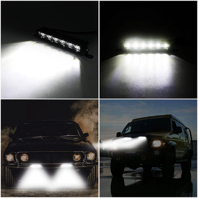 8 INCH Slim LED Light Bar Spot Beam Fog Snow Lamp for Truck 4WD UTV SUV ATV
