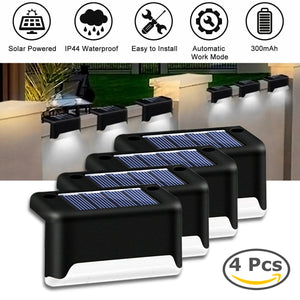 4 Solar LED Bright Deck Lights Outdoor Garden Patio Railing Decks Path Lighting