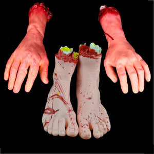 Halloween Decoration Blood Severed Limbs Hands Feet Horror Chop Shop Prop Party