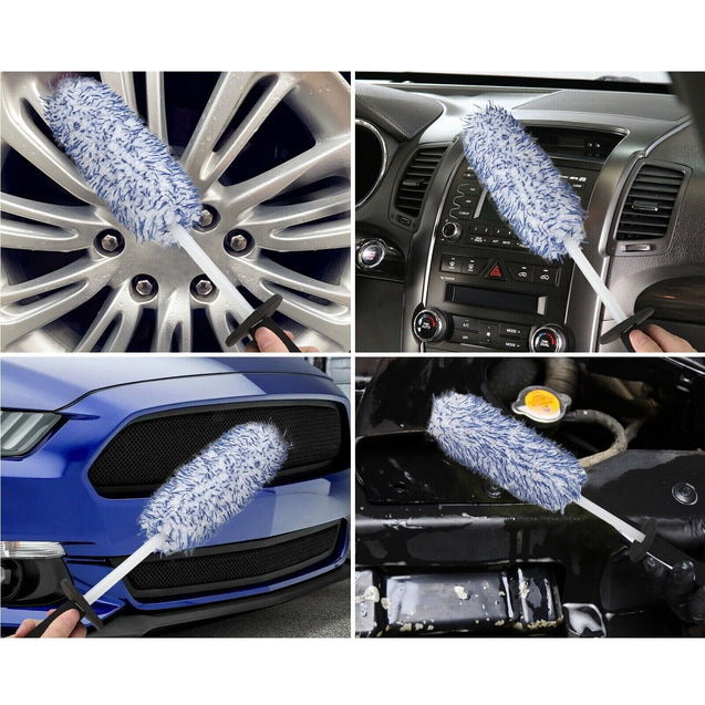 17" Car Wheel Brush Rims Tire Seat Engine Wash Cleaning Kit Auto Detailing Tool