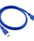 USB 3.0 A Male USB to A Male USB Cable High Speed Data Transfer Cord Blue 6 Feet