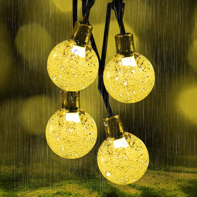 30 LED 20ft Solar String Ball Lights Outdoor Waterproof Warm White Garden Decor