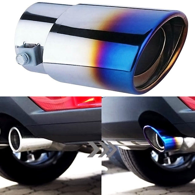 Car Exhaust Pipe Tip Rear Tail Throat Muffler Stainless Steel Round Accessories