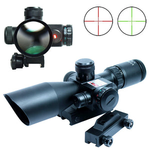 2.5-10x40 Rifle Scope Mil-dot Illuminated Red Laser 20/11mm Rail Mounts