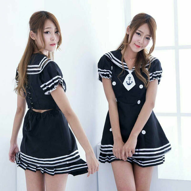 Hallween Cosplay Woman Sexy Cute Sailor Dress Adorable Party Mini Skirt Costume 