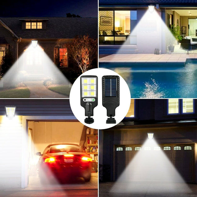 600W LED Solar Wall Light Motion Sensor Outdoor Garden Security Street Lamp USA
