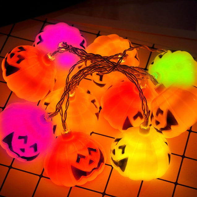 16 LED Halloween Pumpkin String Light Home Decoration Party Indoor outdoor 9 ft