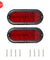 2x Red 6" Oval Trailer Truck 6 LED Stop/Turn/Tail Brake Lights Sealed Waterproof