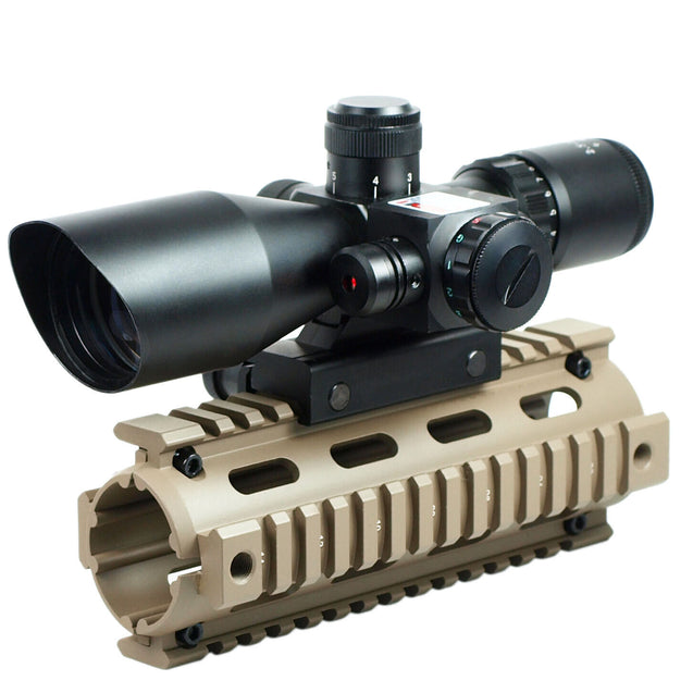 2.5-10x40 Rifle Scope Mil-dot Illuminated Red Laser 20/11mm Rail Mounts
