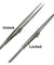 Diamond Gemstone Tweezers with side lock Indented Serrated Tips Stainless Steel