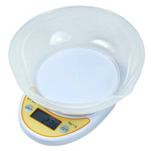 11 lbs x 1g Digital Kitchen Scale Diet Food Scale with Weighing Bowl - WH-B04