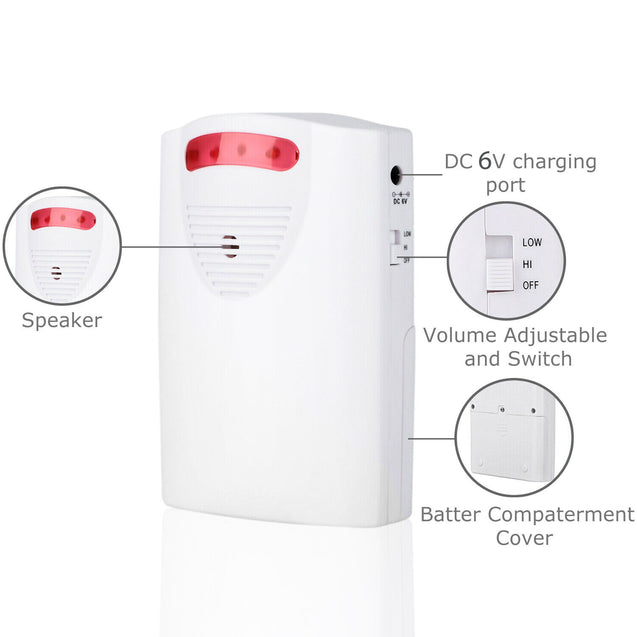 Garage Front Door Driveway Motion Sensor Alarm Infrared Wireless Alert System