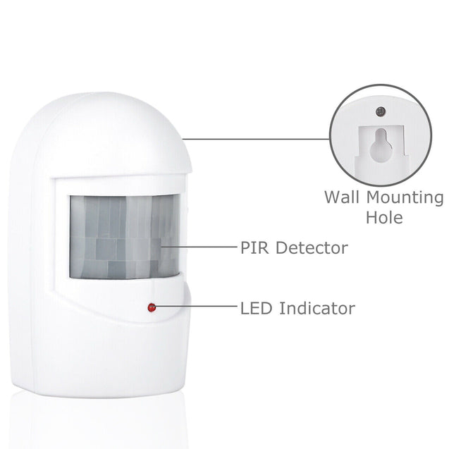 Garage Front Door Driveway Motion Sensor Alarm Infrared Wireless Alert System