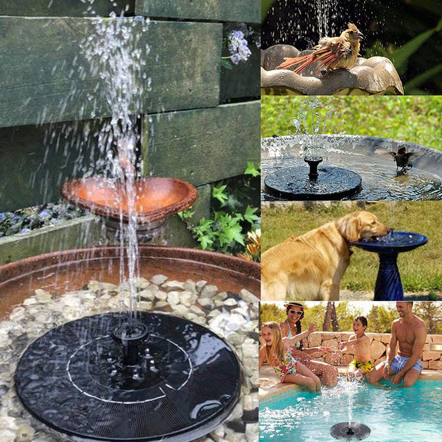 Solar Powered Floating Bird Bath Water Fountain Outdoor Pond Pool Garden Patio