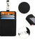 ID Badge Card Holder Pu Leather Vertical Clip Neck Strap Lanyard Necklace Case