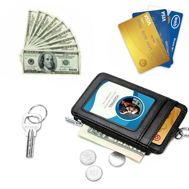 ID Badge Card Holder Pu Leather Vertical Clip Neck Strap Lanyard Necklace Case