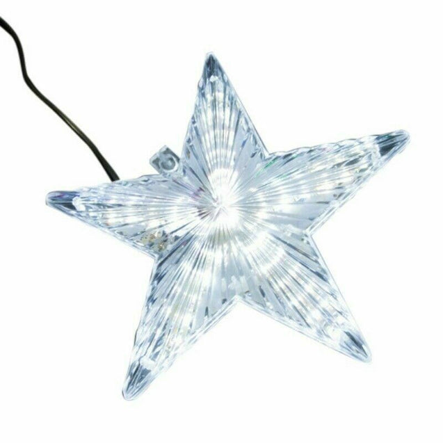 LED Light Up Christmas Tree Topper Star Tree Ornaments Party Home Decor New Year