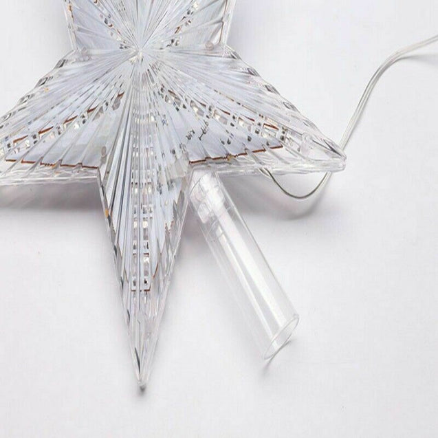 LED Light Up Christmas Tree Topper Star Tree Ornaments Party Home Decor New Year