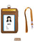 ID Badge Card Holder Pu Leather Vertical Clip Neck Strap Lanyard Necklace Case
