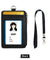 ID Badge Card Holder Pu Leather Vertical Clip Neck Strap Lanyard Necklace Case
